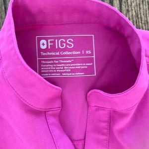 Figs womens oversize Rafaela scrub top sz XS in raspberry sorbet